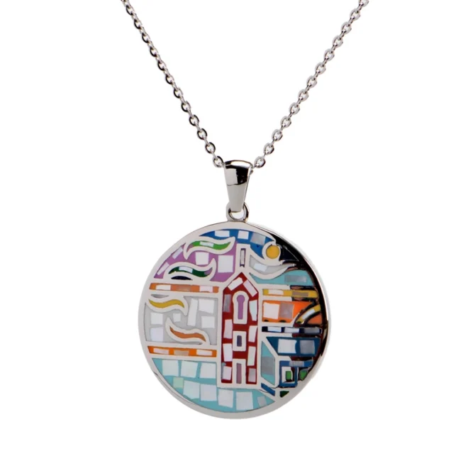 Trendy Stainless Steel Pendant Necklace – Unique Colorful Enamel Charm | Hypoallergenic & Tarnish-Free - Image 4