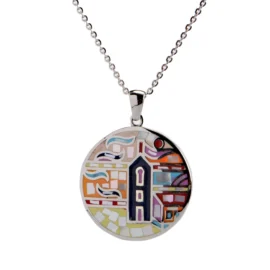 Trendy Stainless Steel Pendant Necklace – Unique Colorful Enamel Charm | Hypoallergenic & Tarnish-Free