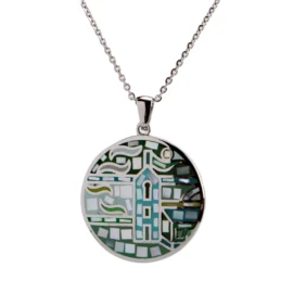 Bold Stainless Steel Pendant Necklace – Vibrant Artistic Design | Fashion Jewelry Must-Have