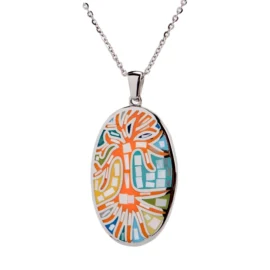 Modern Tree of Life Jewelry – Colorful Stainless Steel Oval Pendant | Meaningful Necklace for Women  4.