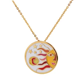 Sun moon charm enamel charm 18k Gold Filled Charm Bar Bracelets and Necklaces Silver Pave CZ Minimalist Charms